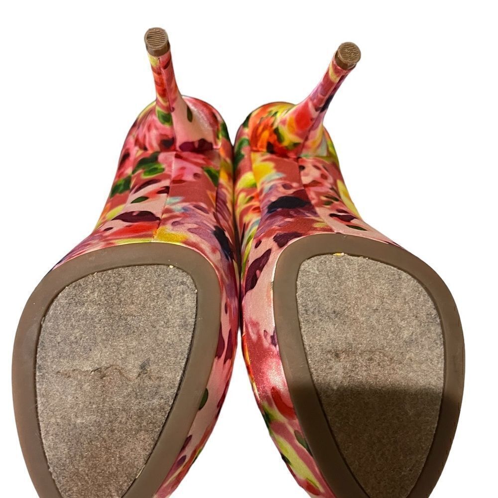 Satin peep toe heels pink size 9M NINA platform WOMEN RAINBOW.. - Picture 4 of 5